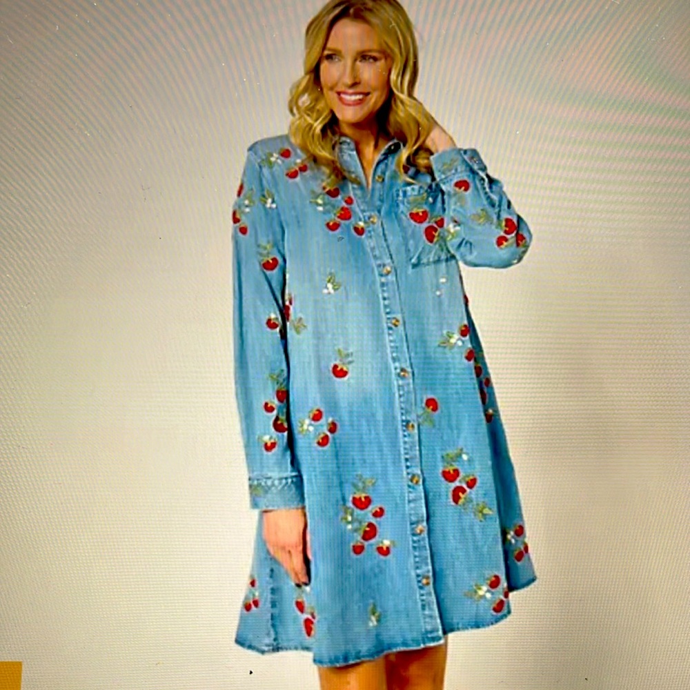 Driftwood Jeans Strawberry Embroidery Dress